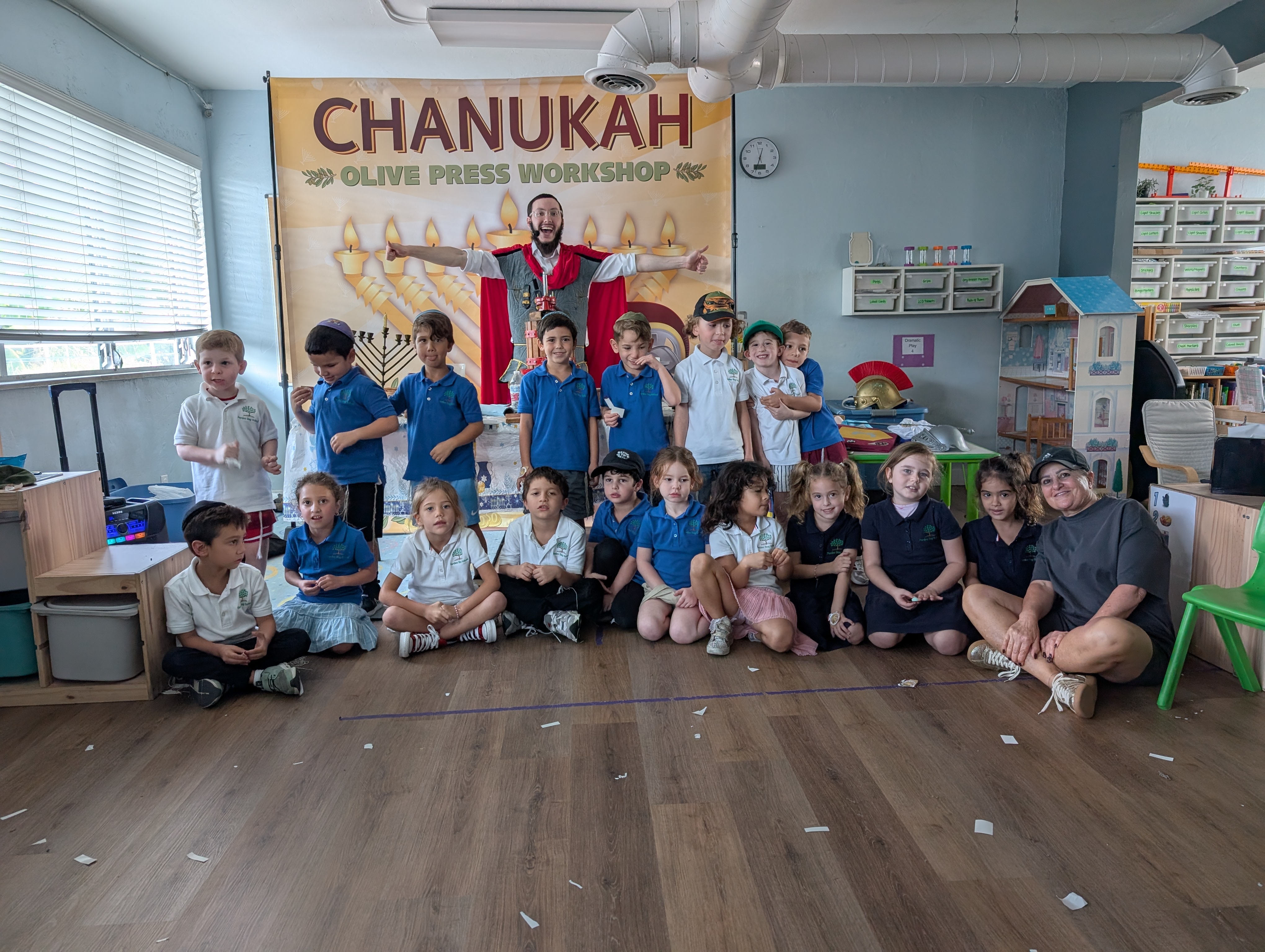 Students in a joyful Jewish celebration at Pardes