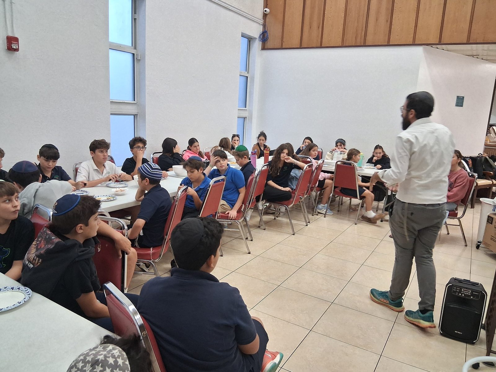 Students gathered for a Torah lesson