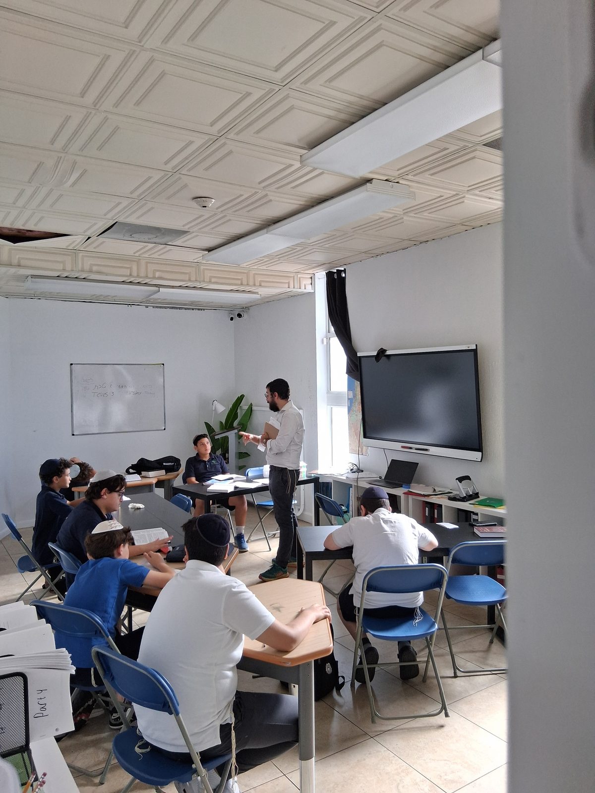 A middle school class in session